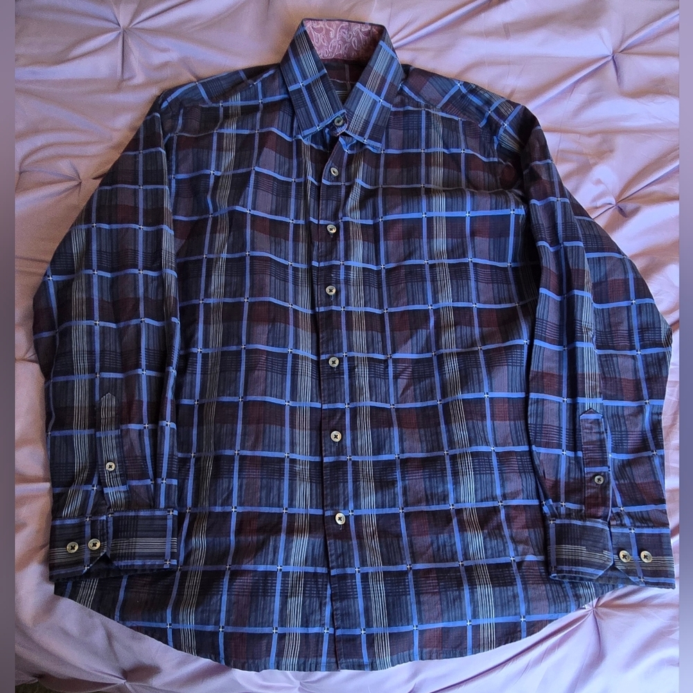 Tasso Elba Men's Long Sleeve Button Down Shirt Large
